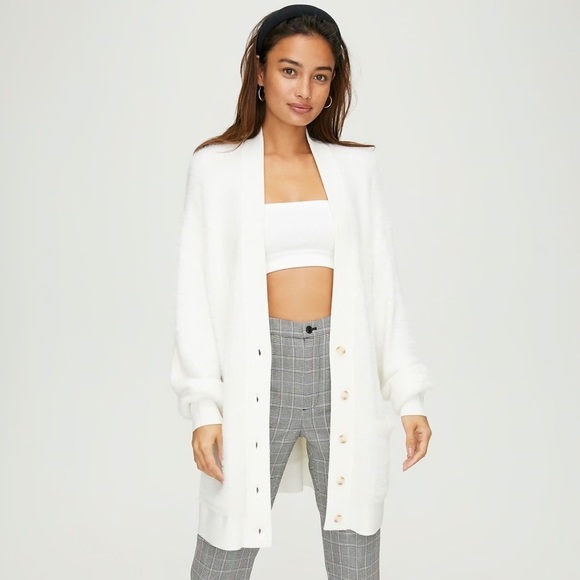 Aritzia Sunday Best Kitten Cardigan- Soft Fuzzy Long Cardigan- Size XS - Picture 1 of 12